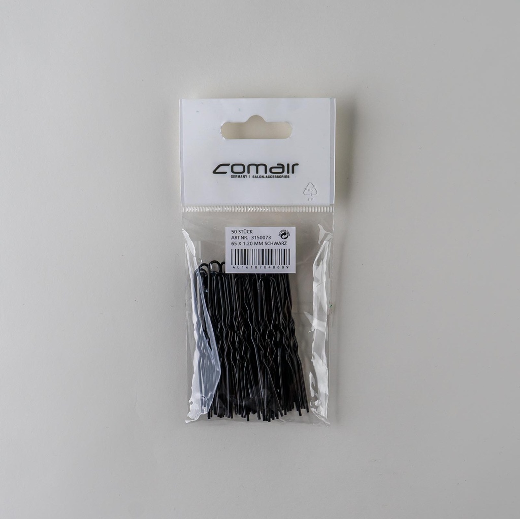 [3150073] Comair Lockennadeln dick schwarz 50er Beutel 65 x120mm