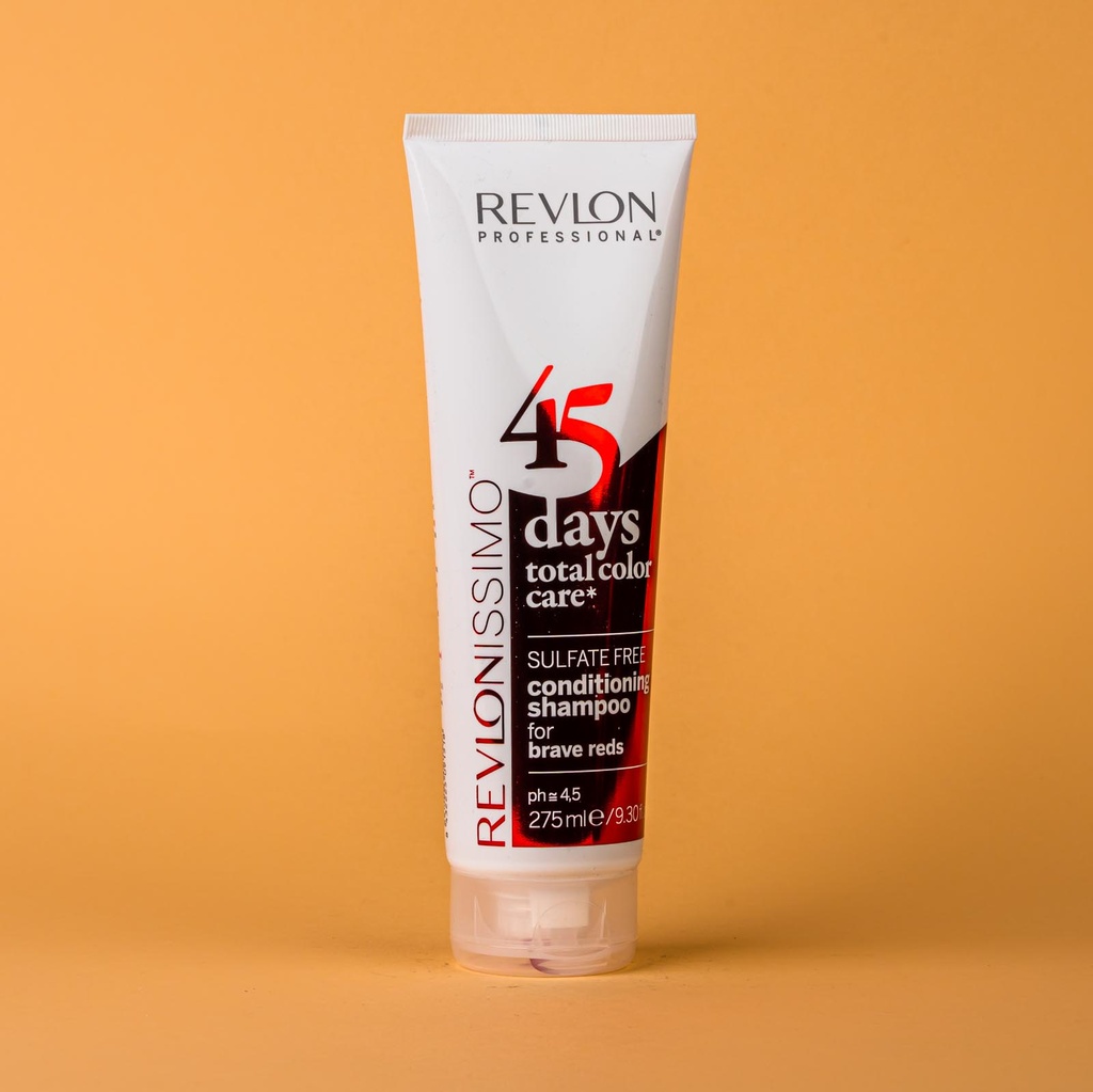 [91356] Revlon 45 Days - Sulfatfreies Conditioning Shampoo mit perfektem Farbschutz 275ml (45 Days Total Color Care Brave Reds 275ml)
