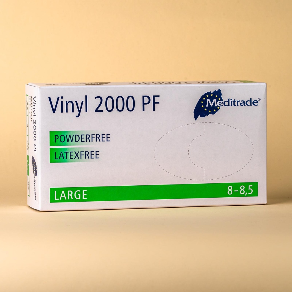 [1251L] Meditrade Vinyl 2000 PF Handschuhe Puderfrei - Größe S-M-L (L)