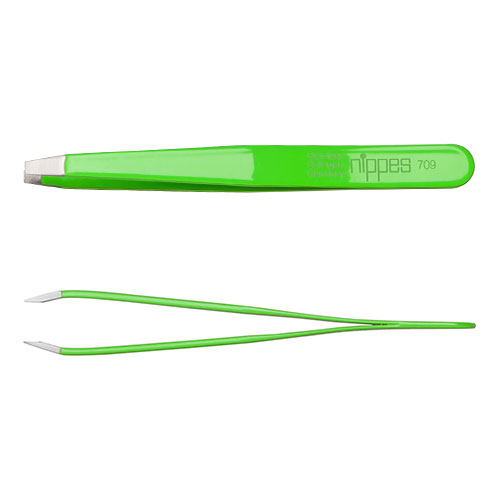 [0255881] Nippes Kosmetik Pinzette Grün abgewinkelt