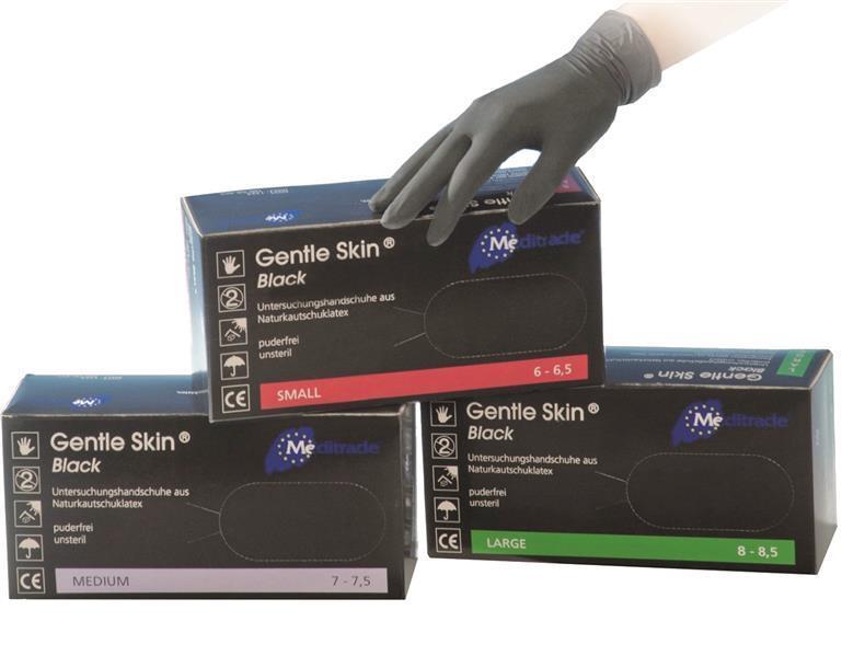 [1224M-neu] Gentle Skin Latex Black puderfrei Gr. M